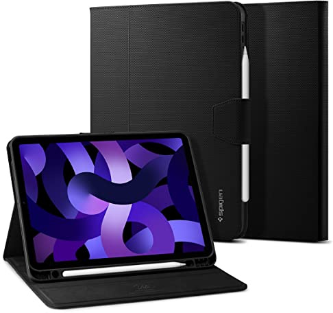 Spigen Liquid Air Folio Hülle Kompatibel mit iPad Air 8. M4 (2026) / 7. M3 (2025) / 6. M2 (2024) / 5. (2022) / 4. Generation (2020) 11 Zoll und 10.9 Zoll Case - Schwarz