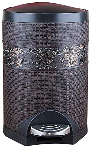 WXJLYZRCXK Poubelle À Pédale, Poubelles Motif Gris Classique Avec Une Poubelle Pédale de Salon Toilette Créative Poubelle À Clapet Poubelle Rétro Pieds Recouverts de Matériaux de Poubelle,10L,10L