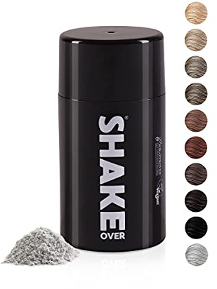 SHAKE OVER Veganes Streuhaar zur Haarverdichtung, Zink angereicherte Fasern | Schütthaar für Frauen und Männer, 12g, Gray, vegane Zink-Fasern, hochwertiges Schütthaar, Made in Europe