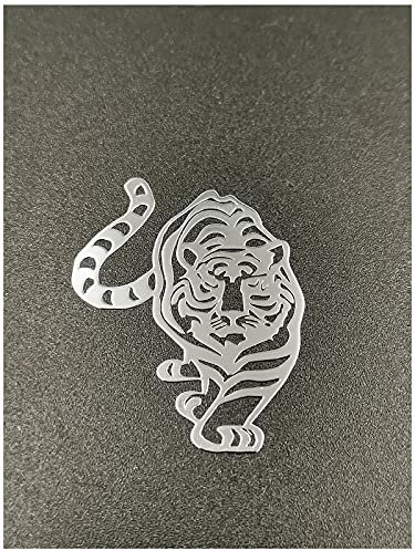 HUARONG 2pcs Gold Metal Tigher Badge Chrome Decal Logo Signs Mobile Phone Cellphone Laptop Ipad Case Cover Box Skin Stickers (Silver)
