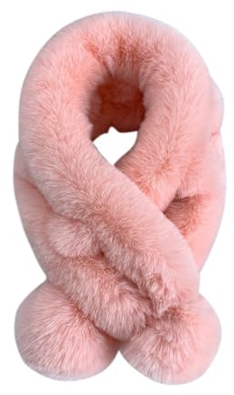 Écharpe Enfants Tour de Cou en Fausse Fourrure Croisé Foulard Garçons Filles Super Doux Cache-col Chaud Automne Hiver Écharpe Peluche Ajustable Vogue Cou Châle Voyage Noël Anniversaire