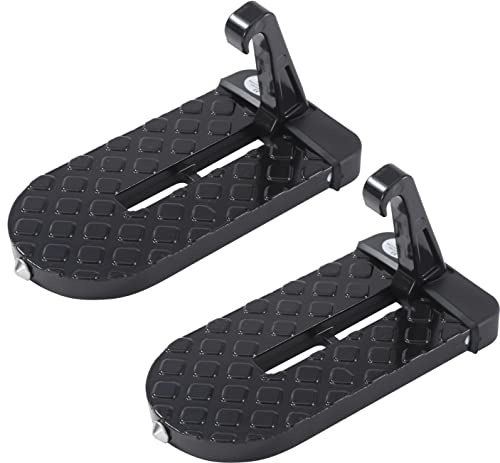 TOPWAY Auto Türstufe klappbar 2er Set, 100 kg belastbar, mit Sicherheits-Hammer, Türhaken Einstiegshilfe für Dachzugang, SUV, PKW 451650