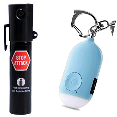 Kit de Survie : Spray Anti-Agression 20 ML et Alarme d'urgence 130 DB - Défense Personnelle Anti-Agression Bleue – Renforcez Votre Sécurité en Toute Discrétion