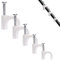 500Pezzi Fermacavo con Chiodo, Graffette Clip per Cavi,Organizer per la Gestione dei Cavi, Fermacavi Muro Rotondo,Fascetta per Cavi,4 mm, 6 mm, 7 mm, 8 mm, 10 mm Chiodi Fermacavo