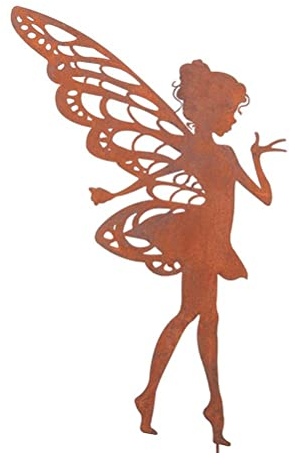 Piquets de jardin décoratifs en métal avec silhouette de fée