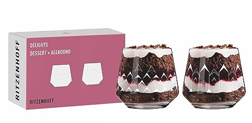 RITZENHOFF 6121001 Dessert glas set om 2 420 ml – serie Delights – dessertmugg, illustration vit – Made in Germany