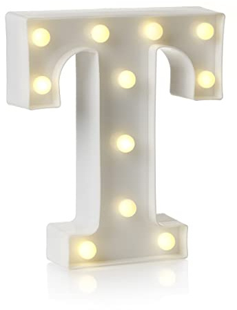 Auraglow LED-Alphabet-Buchstaben- und Zahlen-Lichtschild-Dekorationen, Lampe für Zuhause, Geburtstagsparty, Veranstaltung, Nachtlichter, batteriebetriebene Buchstaben und Zahlen mit Vier-Stunden-Timer