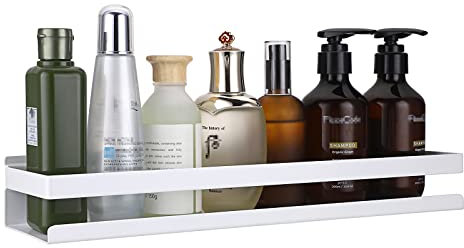 IGNPION mensola portaoggetti angolare in acciaio inossidabile, accessori da bagno e cucina, doccia, hotel (40 cm, bianco)