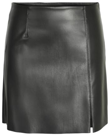 Noisy May Falda Nmclara Penny PU HW Slit Curvenoos para Mujer, Negro, 52