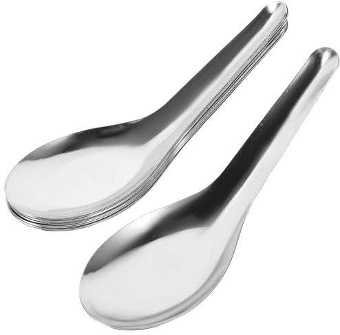 HEMOTON Multi-Function Stainless Steel Spoon 5.1 Inch Dinner Spoon for Soup Dessert and Food Serving Kitchen Tableware