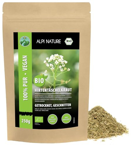 Alpi Nature Bourse a Pasteur BIO Tisane 250g, Thé en Vrac, Herbe de Bourse a Pasteur Séchée et Coupée