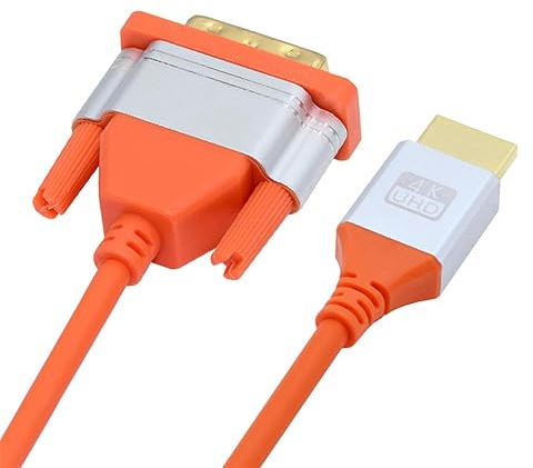 NFHK Cable HDMI 4K a DVI Ultra Soft High Flex HDTV Cable Hyper Super Flexible Cable de alta velocidad tipo A macho a 24+1 macho para computadora HDTV 100 cm