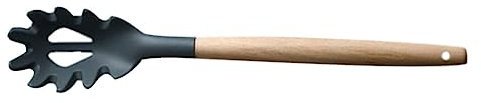 Zerodeko Cuchara Para Espaguetis Mango De Madera Colador De Fideos De Silicona Utensilio De Cocina Adecuado Para Pasta Uso Doméstico Color Gris