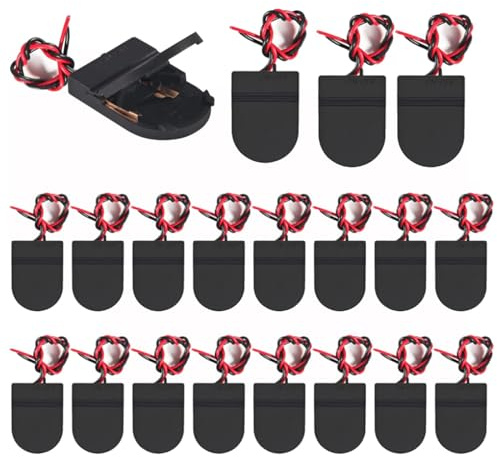 AEDIKO Lot de 20 supports de piles CR2032, 1 support de piles CR2032, avec interrupteur marche/arrêt