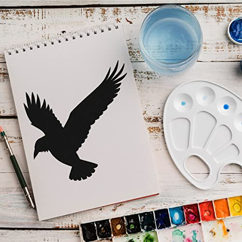 Schablone Rabe Vogel v2 Design Stencil DIY Airbrush Muster Wandgestaltung Sprühschablone 15 x 15 cm