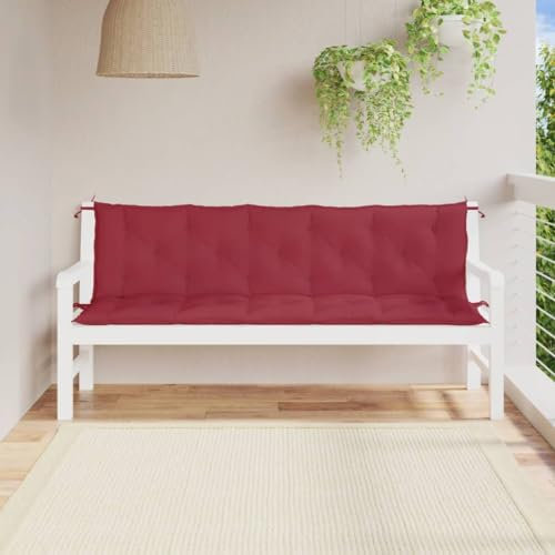 ShGaxin Gartenbank-Auflagen 2 STK. Weinrot 180x50x7 cm Oxford-Gewebe, Terrassenmöbel, Wetterfeste Bank, Outdoor Bank, Parkbank, Garten Banken, Deko Bank, Gartenmöbel - 361725