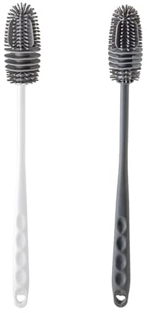 Cepillo para Botellas, Cepillo De Limpieza con Agarre Cómodo, Cepillo Largo para Botellas De Silicona, Limpiador De Botellas Largas para Termo, Agua, Té, Taza De Café