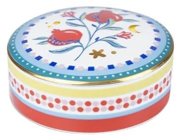 Baci Milano Caja redonda colección Mamma Mia de porcelana Ø13 cm, Porcelana