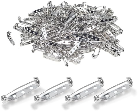 200 stycken säkerhetsnålar, broschnålar, säkringsstift, smyckesnålar med bakre stångspärr, rostfritt stål, säkerhetsnålar, set för kläder, konsthantverk, sömnad, pyssel, fållning (25 mm)