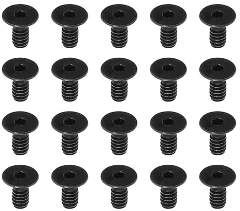 PATIKIL #4-40 x 1/4 Tornillos de Cabeza Plana, Paquete de 20 Pernos Avellanados Planos Tornillos de Máquina de Unidad Rosca Completa Rosca Gruesa UNC Óxido Negro Grado 10.9