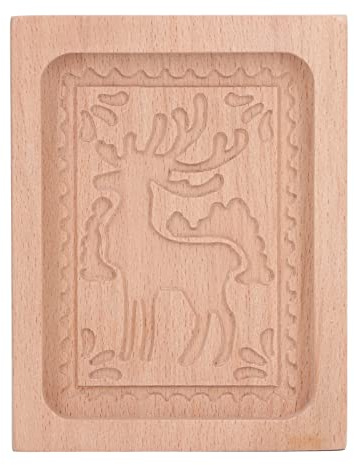 Biscuit,Wooden Cookie Molds,Cookie Mould Carved Wooden Cookies Cutter Kitchen Gingerbread Biscuit Press Stamp Embossing Mould Elk Shape