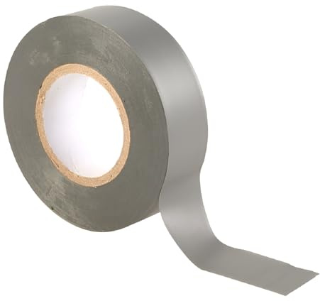 TERF® 1 paquete de cinta eléctrica gris de 19 mm x 33 m (108 pies) cinta aislante de PVC autoadhesiva fuerte para aislar reparación, proteger cables eléctricos y amplio uso de cinta de sellado