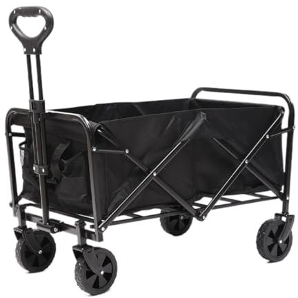KLYDBMYT Carrello da Spiaggia, Portatile, per Esterni, per Camper, da Campeggio, con Tavolo, a Mano, Piccolo rimorchio, per Picnic (Nero)