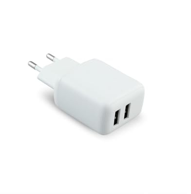 Adaptador USB - Adaptador Dual de 12W, Ideal para Cargar Dos Dispositivos simultáneamente. Compacto y Ligero, fácil de Transportar.*