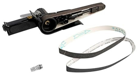FytStycale Lijadora neumática de banda para metal con herramienta de pulido y bandas, 20 mm a