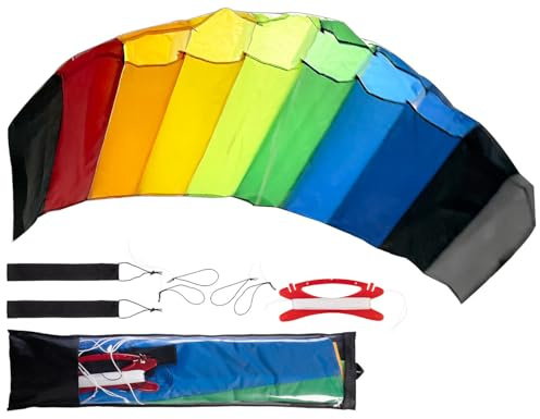 Playtastic Gartenspielzeuge: Regenbogen-Lenkdrachen für Kinder ab 8 Jahren, 55 x 130 cm, Zweileiner (Sport-Lenkdrachen, 2-Leiner, Trainer)