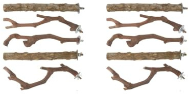 Vogelsitzstange aus Holz, für Flossen, Nymphensittiche, Aras, Weinreben, 5 Stück