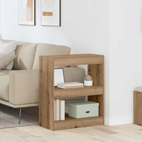 Libreria in rovere artigianale, 60 x 30 x 72 cm, in legno di legno, divisorio autoportante, design moderno, versatile per libri, decorazione, piante
