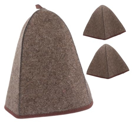 UPKOCH 3 PCS Thick Wool Felt Sauna Cap Ultra Soft High Protection Bathing Hat for Men Women Insulated for Steam Russian Banya Spa Shower Use