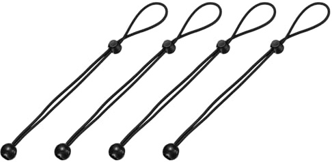 PATIKIL Cuerdas Elásticas con Bolas (30 cm / 12 Pulgadas, Negro) (4 Unidades) Cuerdas Elásticas Universales para Amarrar, Ideales para Persianas Exteriores Carpas Lona