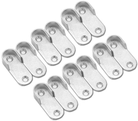 TMTGTS Schrankrohrhalter 12 Stück schrankrohrlager oval kleiderstange Halterung Kleiderstangenhalter Regal halterungen stangen schrankrohr aufhänger rundrohr Halter für Schrankrohraufhänger
