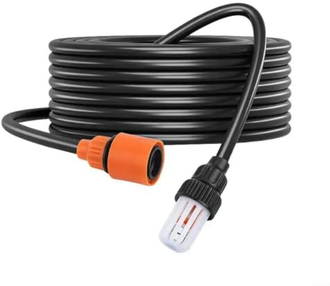 Set di tubi di aspirazione dell'acqua per idropulitrice a batteria, tubo di aspirazione in PVC da 5 m, con filtro e raccordi, protezione antigelo fino a -10 °C, nero (5 m)