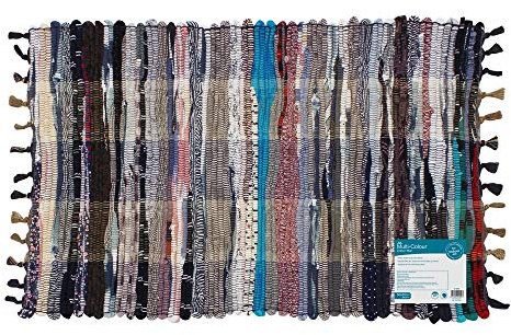 JVL Multi Colour Recycled Handmade Chindi Rug Rag Rug Door Floor Mat 50x80cm