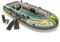 Intex 68380EP Seahawk 3 Inflatable Boat Set: Includes Deluxe 54in Boat Oars and High-Output Pump – SuperStrong PVC – Fishing Rod Holders – 3-Person – 790lb Weight Capacity