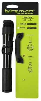 Birzman Velocity Portable Pump MTB 90PSI / 6.2 Bar Black (Portable Pools), Unisex-Erwachsene Radfahren, Colour, Size -