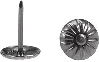 sourcing map Clou Tapissier Clou Ameublement Clou Meuble Punaise Pointe Tapissier Tapis Décoration 7/16-Pouce Tête Diamètre Rond Pouce Noir pour Sofa Dosserets 60 Pcs