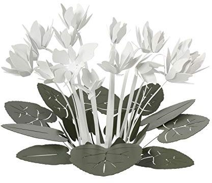 Arti & Mestieri Ciclamino - Centro Tavola Decorativo di Design 100% Made in Italy - in Ferro, 38 x 24 cm - Verde Garden e Bianco