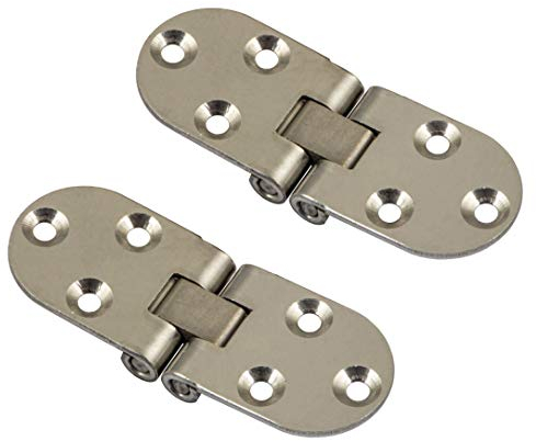 Gedotec Klappscharnier aus Edelstahl für Klapptische und Maschinen | Tischscharnier | Möbelscharnier für Schranktüren | 30 x 81 mm | 2 Stück