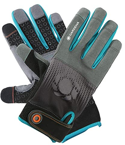 Gardena Gerätehandschuh Größe 10/XL: Handschuhe für alle Arbeiten mit Geräten, optimaler Grip, stoßdämpfende Pads, Mesh-Gewebe, mobile touch für Smartphonenutzung (11522-20)