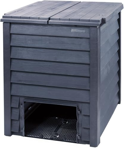 Garantia Thermo-Wood Komposter 400 Liter inkl. Bodengitter anthrazit-braun - Komposter Garten, Schnellkomposter, Abfall & Recycling, Biomüll, Komposteimer, Garten Zubehör, Thermokomposter, Garten
