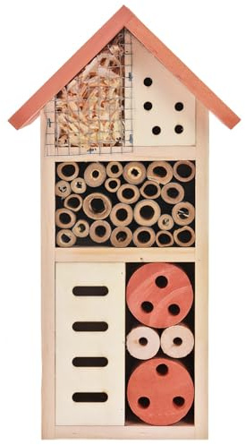 Quickdraw Bienenhotel & Insektenhaus aus Naturholz für den Garten, Nistkasten