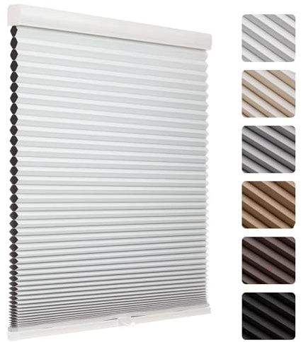MYshade Cordless Blackout Cellular Shades, 1.5 Honeycomb Window Blinds for Bedroom & Nursery, Thermal Insulated, Noise Reducing, Privacy Shades, Inside or Outside Mount (30 W x 72 H, White)