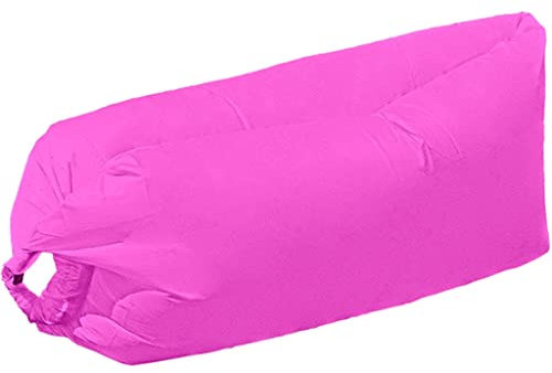 Luftsofa Camping Einfarbiger Einweg Für Den Außenbereich Aufblasbares Sofa, Gemütlicher Strandurlaub Air Lounger, Tragbare Aufbewahrungstasche, Lager 200kg/440.9lb (Color : Rosa, S : 180 * 70 * 60cm)