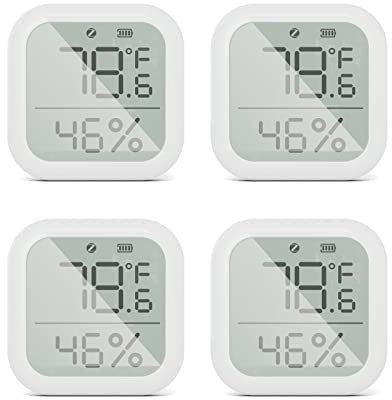 DAZZLEEX Lot de 4 capteurs de température et d'humidité pour thermomètre hygromètre intelligent pour Zigbee