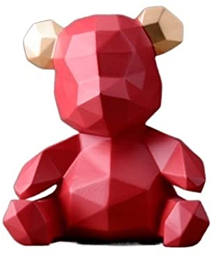 Sparschwein Hochzeit Niedliche Geometrische Bären-Spardose, Spardose, Kreative Münzbank, Heimdekoration Sparschwein Groß (Blue : Rood, Size : 7 * 6.5 * 4.7in)