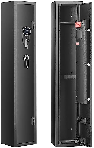 VEVOR Cassaforte per 2 Fucili, Cassaforte per Armi con Serratura e Tastiera Digitale, Armadietto per Armi ad Accesso Rapido con Ripiano Rimovibile, Rastrelliera per Armi